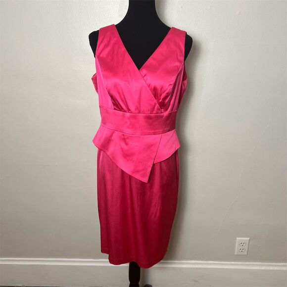 Donna Ricco NY Women's Pink Satin Knee Length Dress Size 12 - Picture 1 of 8
